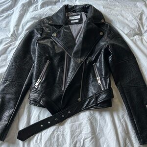 Noize faux black leather jacket
